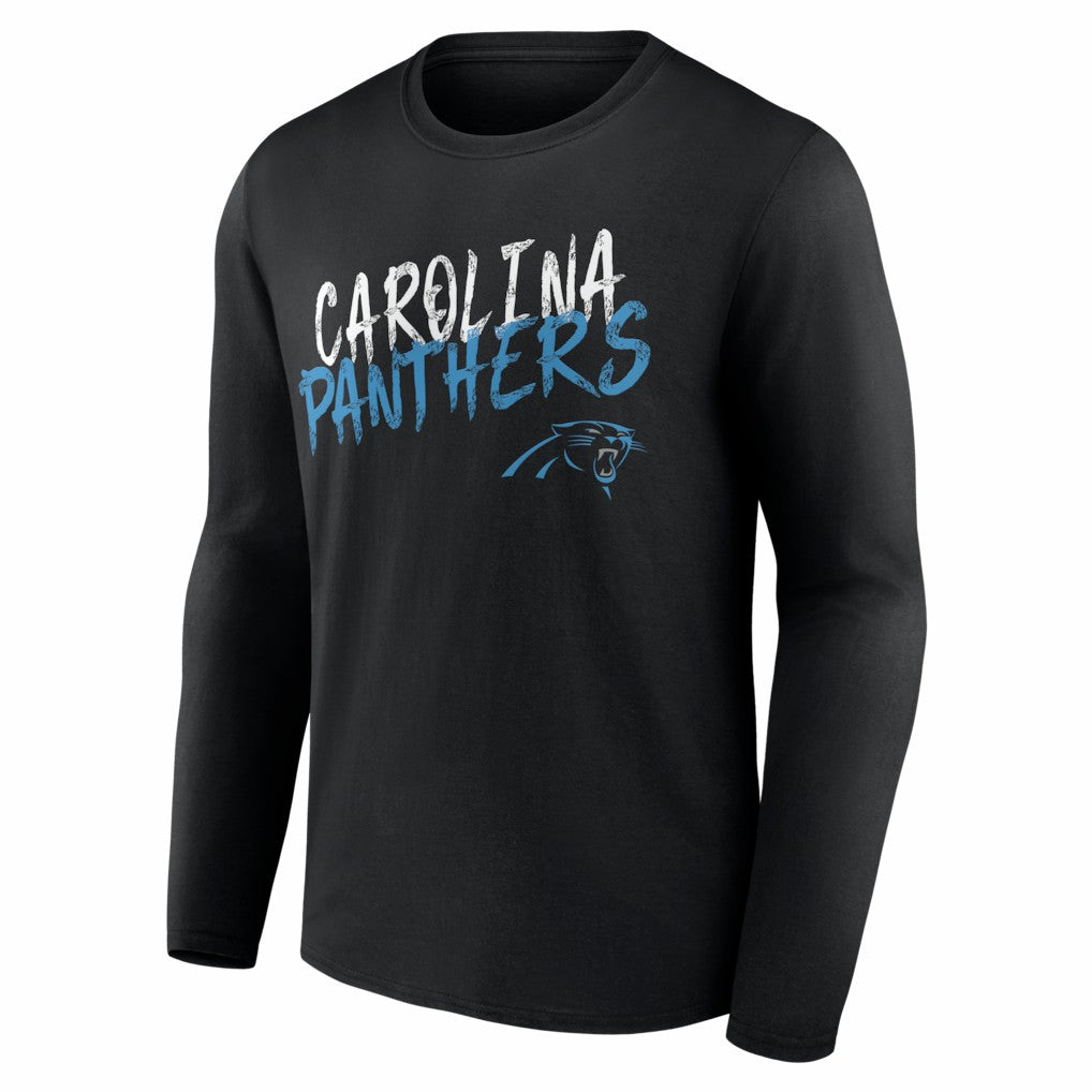Hustle Personalized Name & Number Long Sleeve T-Shirt - Carolina Panthers
