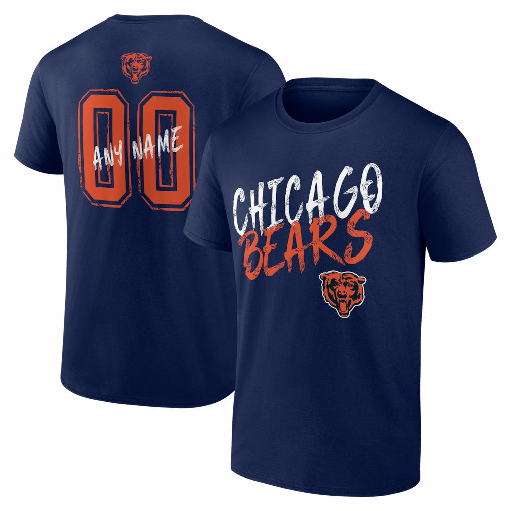 Hustle Personalized Name & Number T-Shirt - Chicago Bears