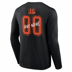 Hustle Personalized Name & Number Long Sleeve T-Shirt - Cincinnati Bengals