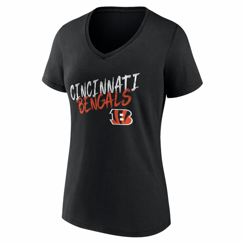 Women's Hustle Personalized Name & Number V-Neck T-Shirt - Cincinnati Bengals