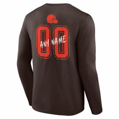Hustle Personalized Name & Number Long Sleeve T-Shirt - Cleveland Browns