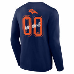 Hustle Personalized Name & Number Long Sleeve T-Shirt - Denver Broncos