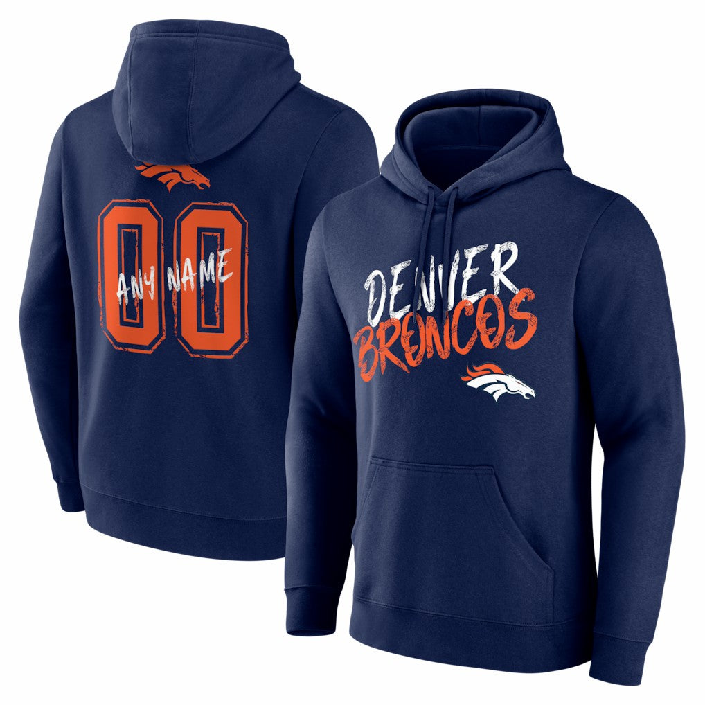 Hustle Personalized Name & Number Hoodie - Denver Broncos