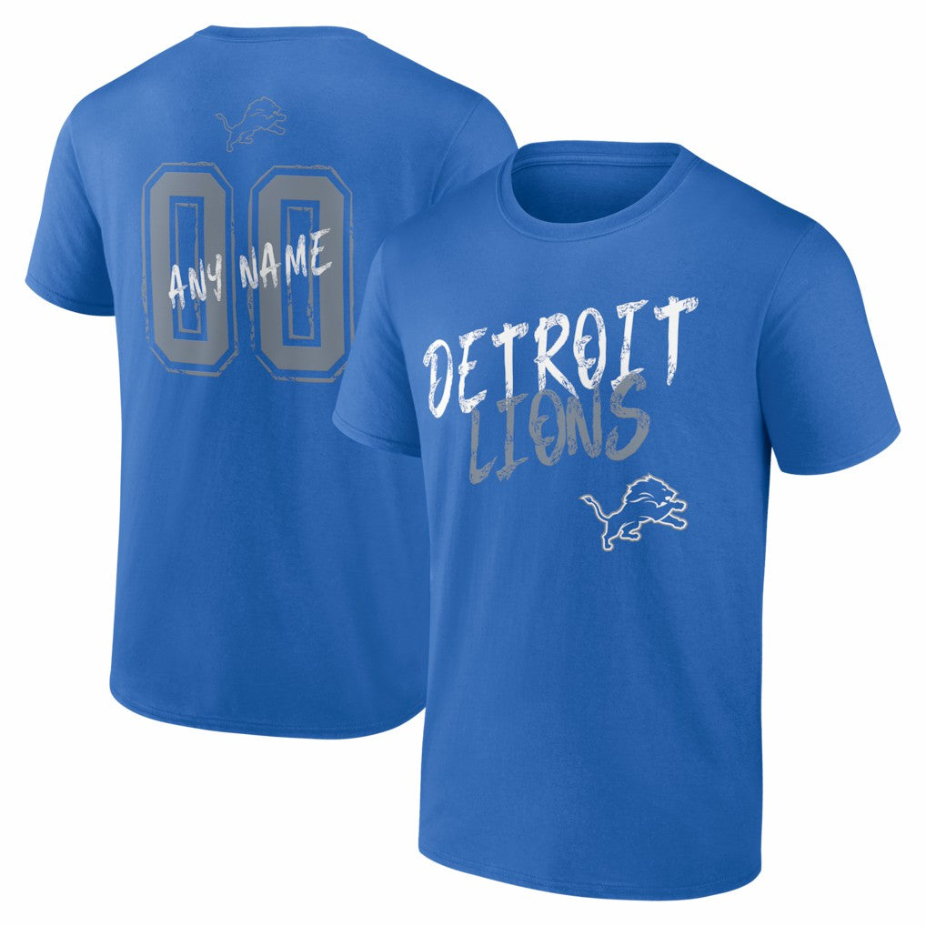 Hustle Personalized Name & Number T-Shirt - Detroit Lions