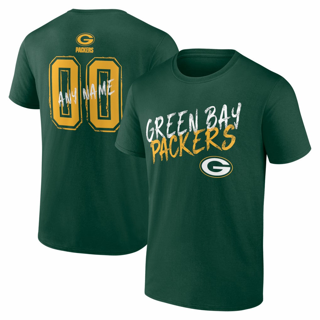 Hustle Personalized Name & Number T-Shirt - Green Bay Packers