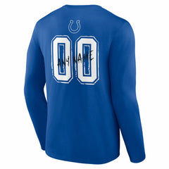 Hustle Personalized Name & Number Long Sleeve T-Shirt - Indianapolis Colts