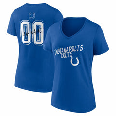 Women's Hustle Personalized Name & Number V-Neck T-Shirt - Indianapolis Colts