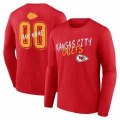Hustle Personalized Name & Number Long Sleeve T-Shirt - Kansas City Chiefs
