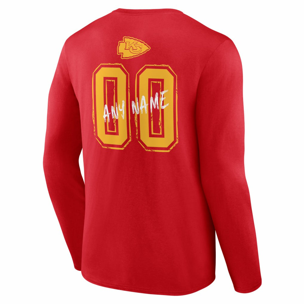 Hustle Personalized Name & Number Long Sleeve T-Shirt - Kansas City Chiefs