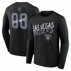 Hustle Personalized Name & Number Long Sleeve T-Shirt - Las Vegas Raiders