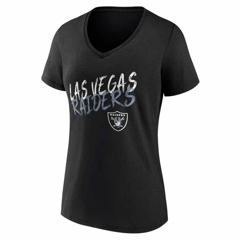 Women's Hustle Personalized Name & Number V-Neck T-Shirt - Las Vegas Raiders