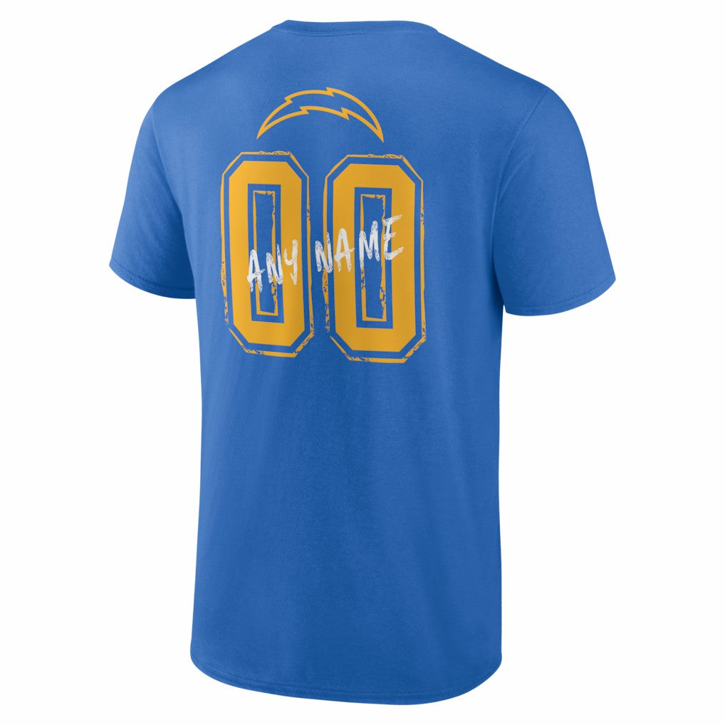 Hustle Personalized Name & Number T-Shirt - Los Angeles Chargers