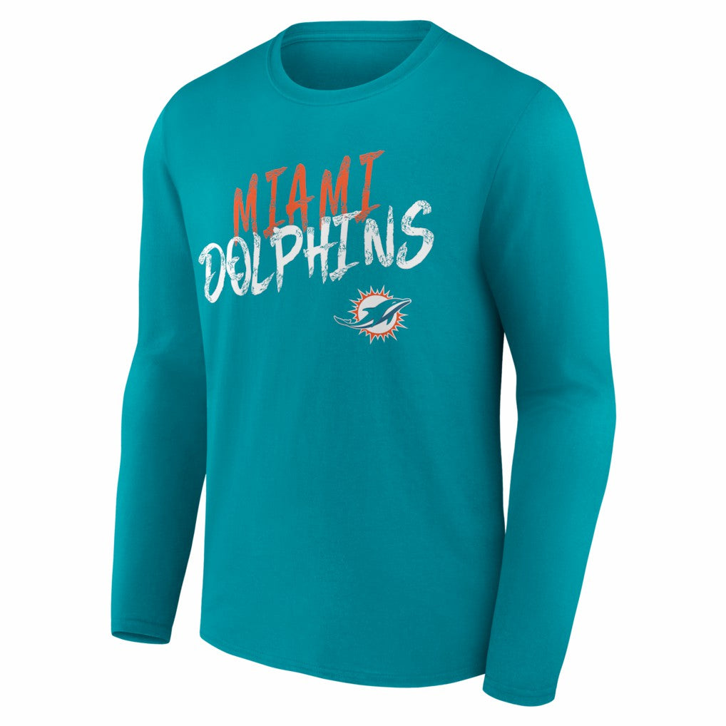 Hustle Personalized Name & Number Long Sleeve T-Shirt - Miami Dolphins