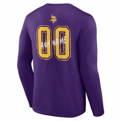 Hustle Personalized Name & Number Long Sleeve T-Shirt - Minnesota Vikings