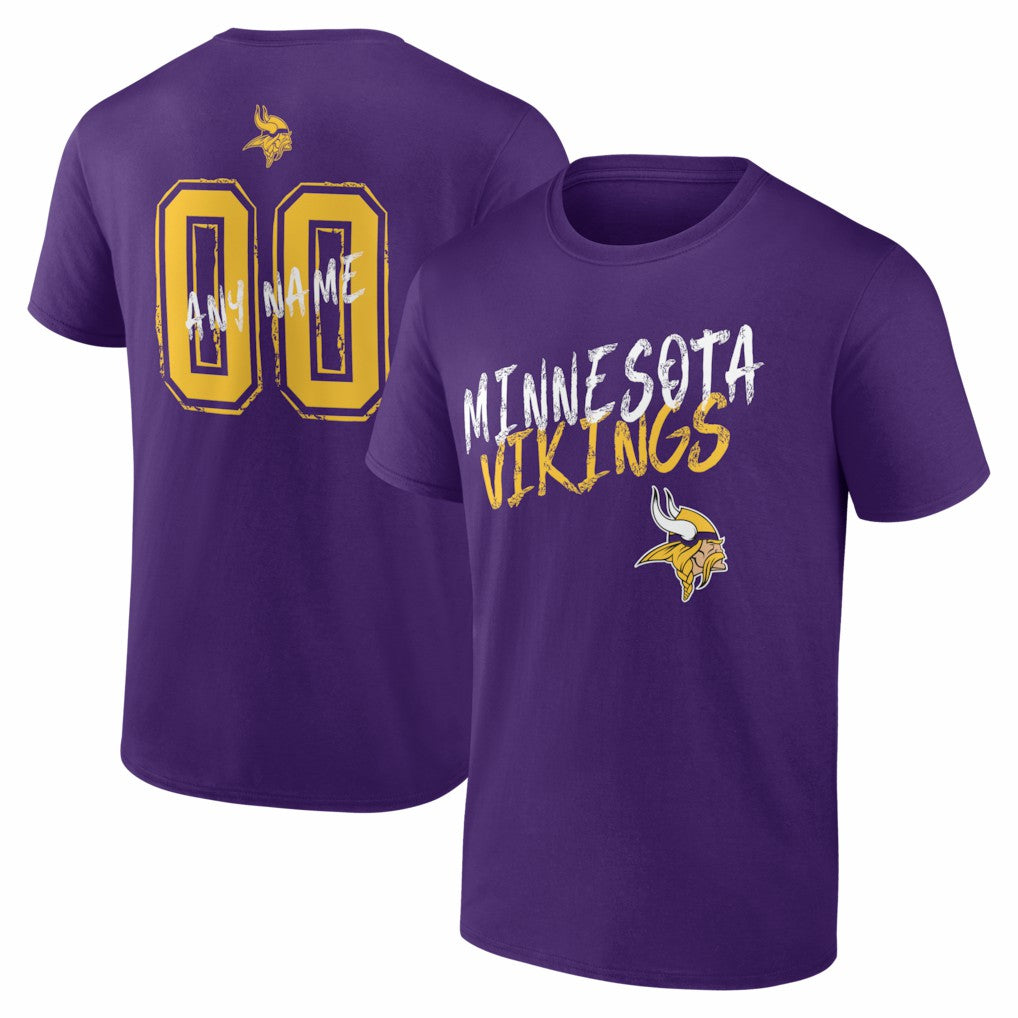 Hustle Personalized Name & Number T-Shirt - Minnesota Vikings
