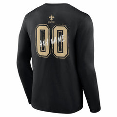 Hustle Personalized Name & Number Long Sleeve T-Shirt - New Orleans Saints