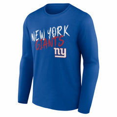 Hustle Personalized Name & Number Long Sleeve T-Shirt - New York Giants