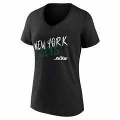 Women's Hustle Personalized Name & Number V-Neck T-Shirt - New York Jets