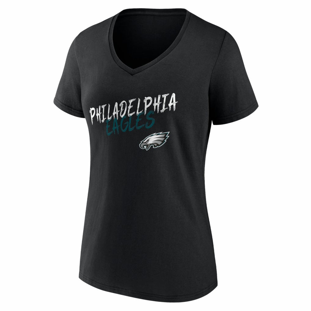 Women's Hustle Personalized Name & Number V-Neck T-Shirt - Philadelphia Eagles