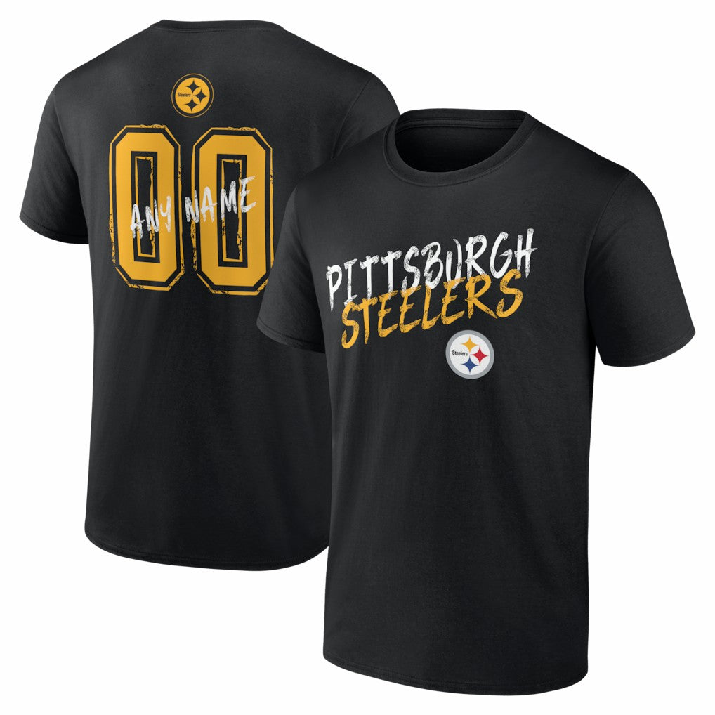 Hustle Personalized Name & Number T-Shirt - Pittsburgh Steelers