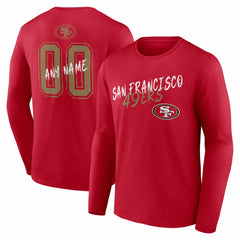 Hustle Personalized Name & Number Long Sleeve T-Shirt - San Francisco 49ers