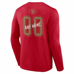 Hustle Personalized Name & Number Long Sleeve T-Shirt - San Francisco 49ers