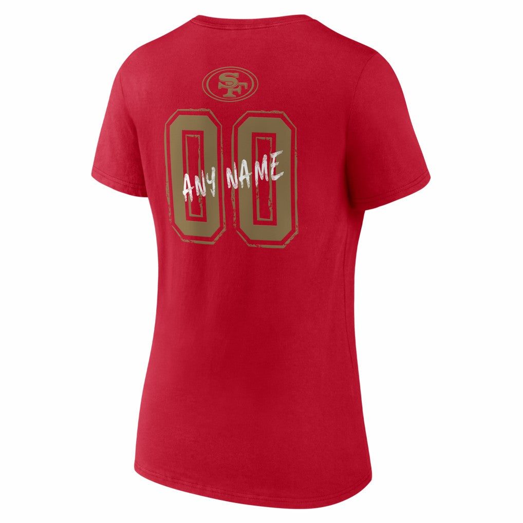Women's Hustle Personalized Name & Number V-Neck T-Shirt - San Francisco 49ers