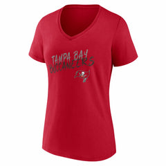 Women's Hustle Personalized Name & Number V-Neck T-Shirt - Tampa Bay Buccaneers
