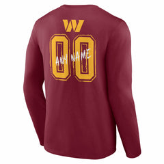 Hustle Personalized Name & Number Long Sleeve T-Shirt - Washington Commanders