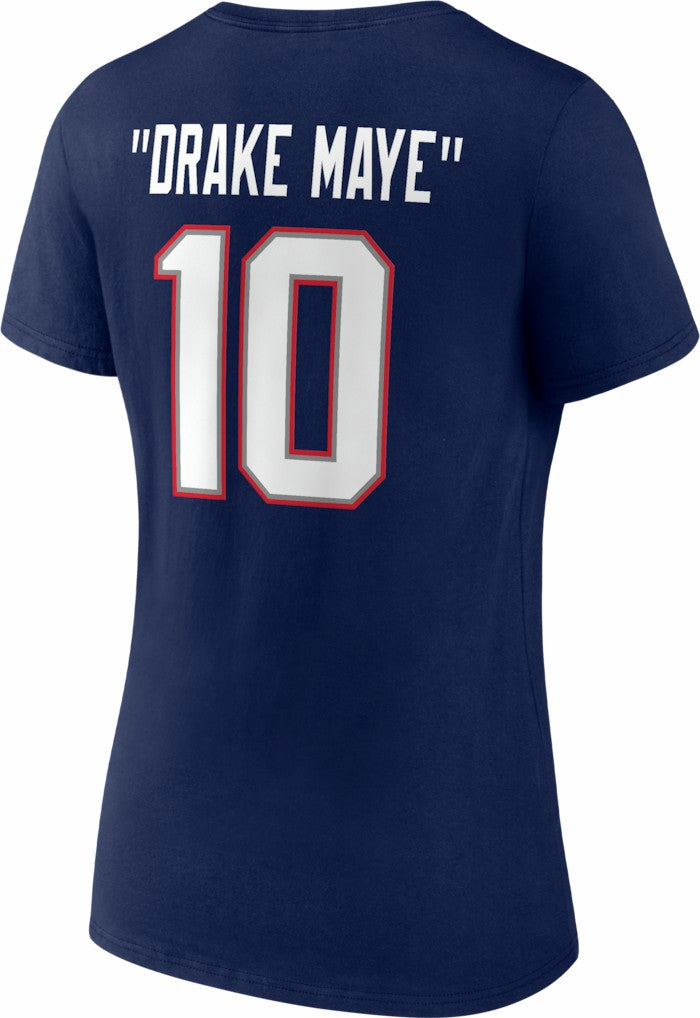 Drake Maye  Women's Nickname V-Neck T-Shirt - New England Patriots