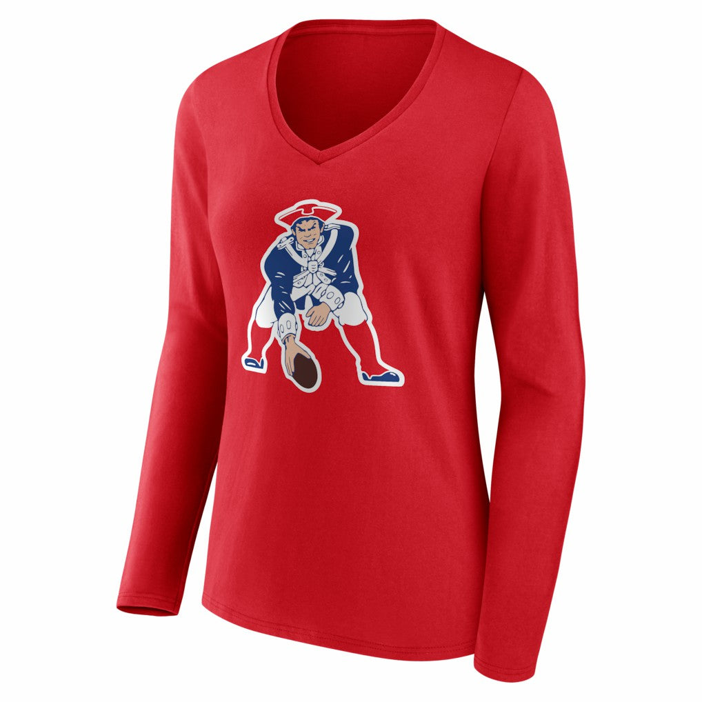 Drake Maye  Women's Nickname V-Neck Long Sleeve T-Shirt - New England Patriots