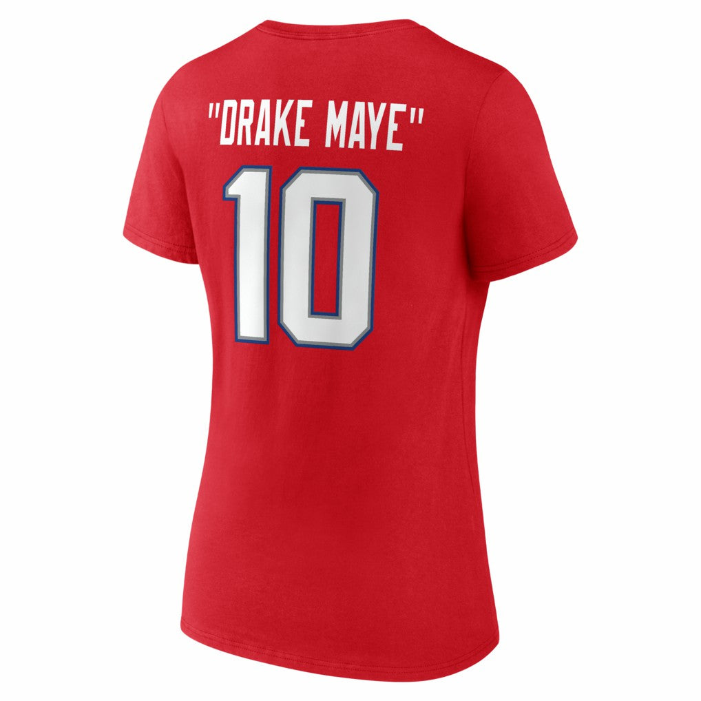 Drake Maye  Women's Nickname V-Neck T-Shirt - New England Patriots