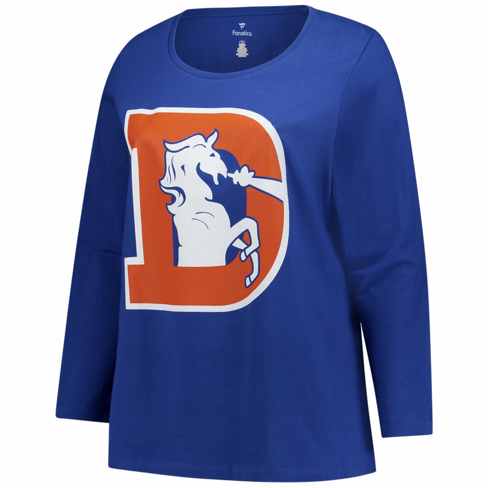 Women's Plus Size Primary Logo Long Sleeve Scoop Neck T-Shirt - Denver Broncos