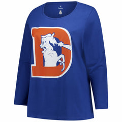 Women's Plus Size Primary Logo Long Sleeve Scoop Neck T-Shirt - Denver Broncos