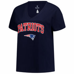 Women's Plus Size Arch Over Logo V-Neck T-Shirt - New England Patriots