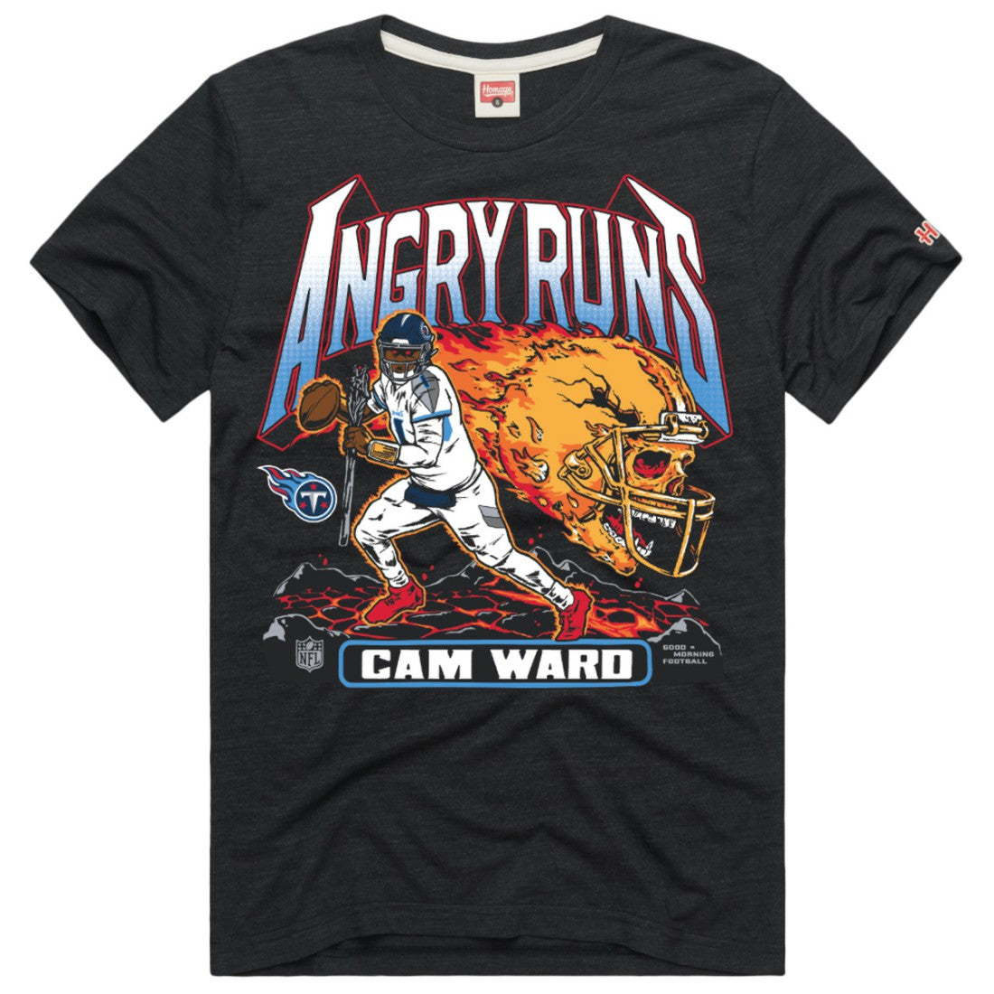 Cameron Ward  Homage Unisex Angry Runs Player Graphic Tri-Blend T-Shirt - Tennessee Titans