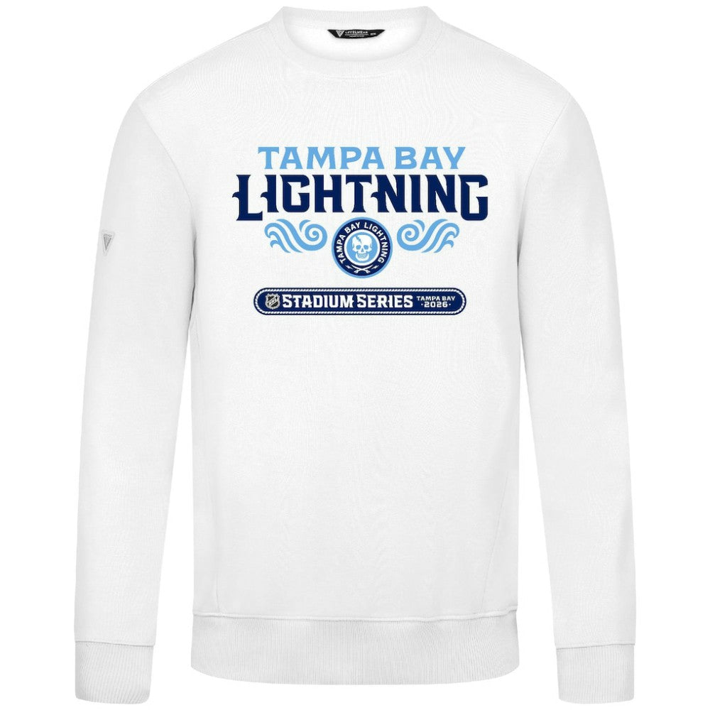 NHL White Tampa Bay Lightning Levelwear 2026 NHL Stadium Series Zane Stacked Sweatshirt