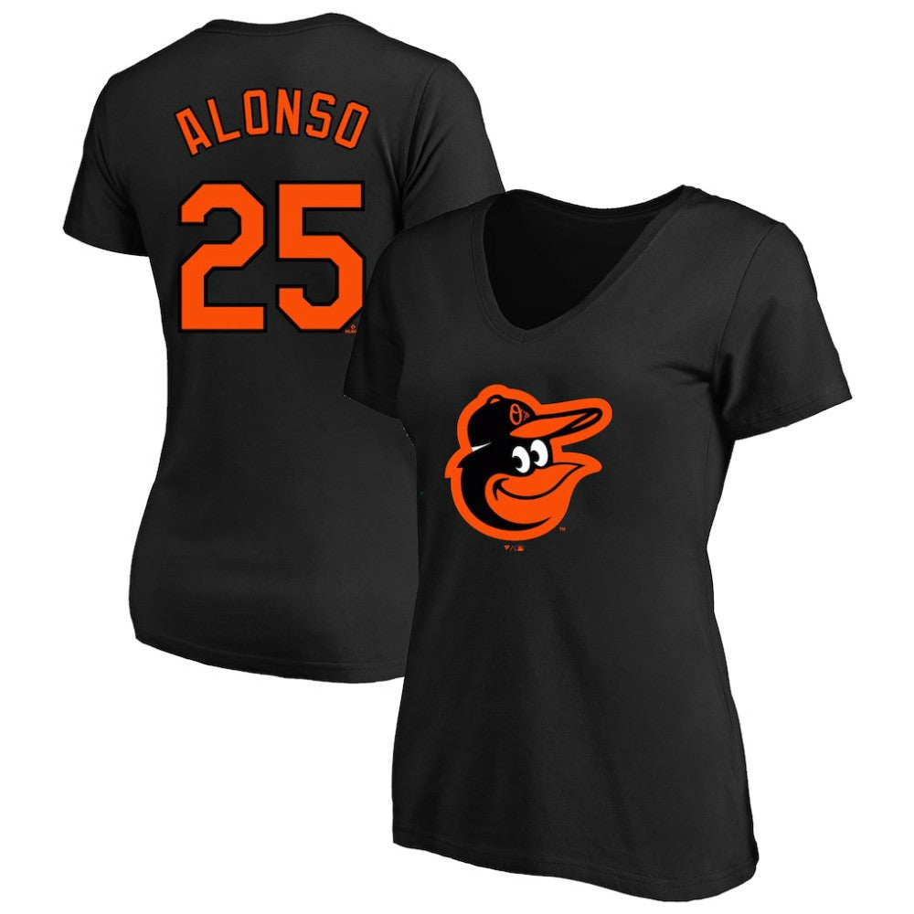 MLB Pete Alonso Baltimore Orioles Profile Women's Plus Size Name & Number V-Neck T-Shirt