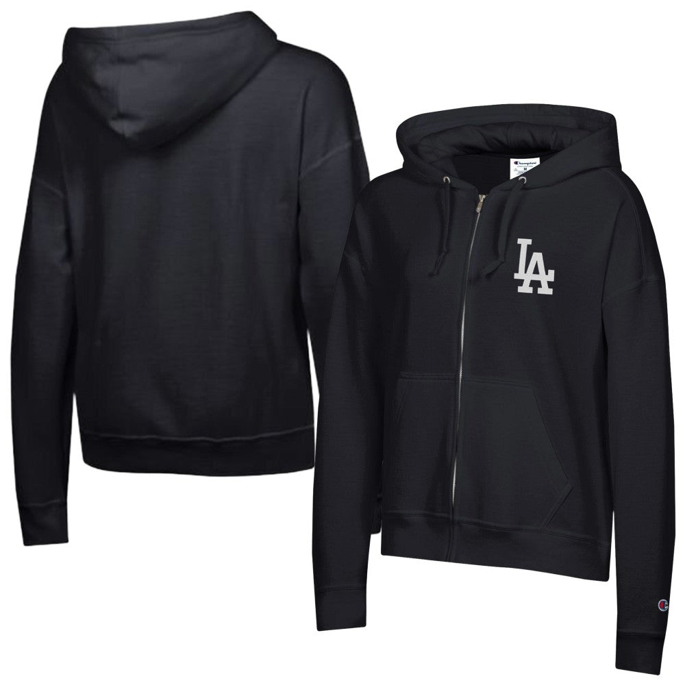 MLB Los Angeles Dodgers Champion Women's Powerblend Fleece Full-Zip Hoodie