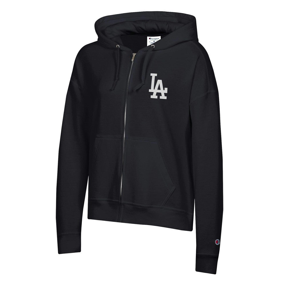 MLB Los Angeles Dodgers Champion Women's Powerblend Fleece Full-Zip Hoodie