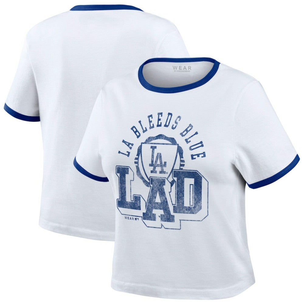 MLB Los Angeles Dodgers WEAR by Erin Andrews Women's Ringer Baby T-Shirt
