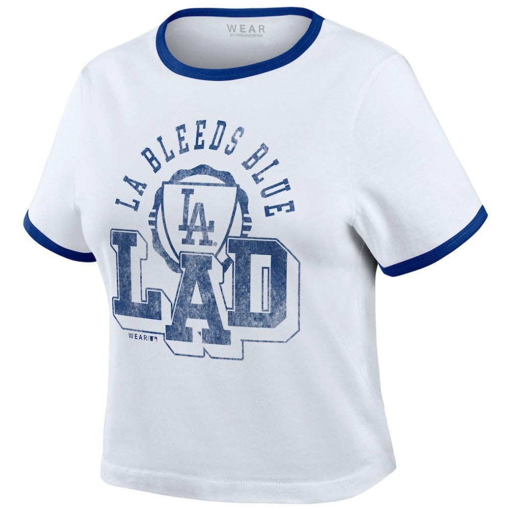 MLB Los Angeles Dodgers WEAR by Erin Andrews Women's Ringer Baby T-Shirt