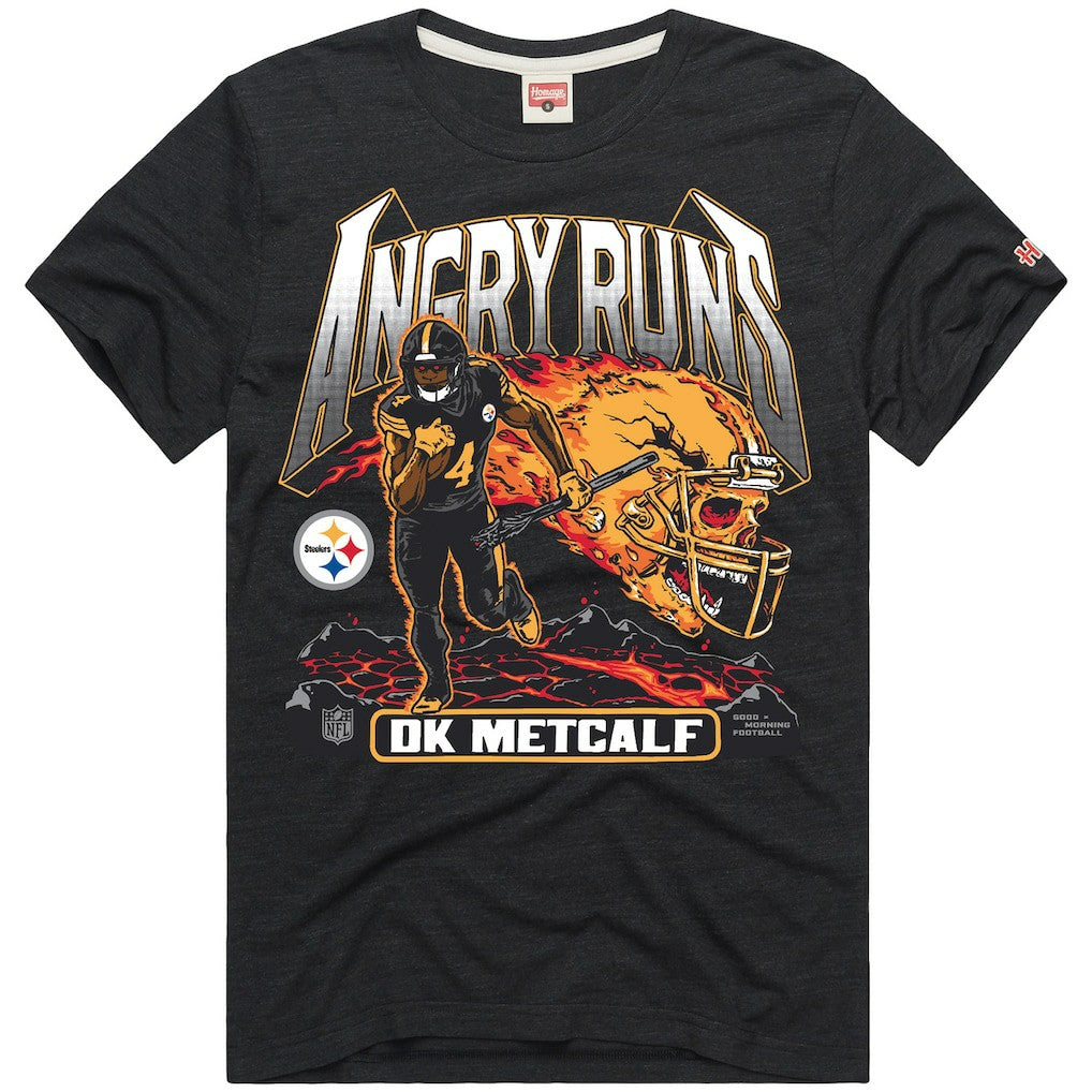DK Metcalf  Homage Unisex Angry Runs Player Graphic Tri-Blend T-Shirt - Pittsburgh Steelers