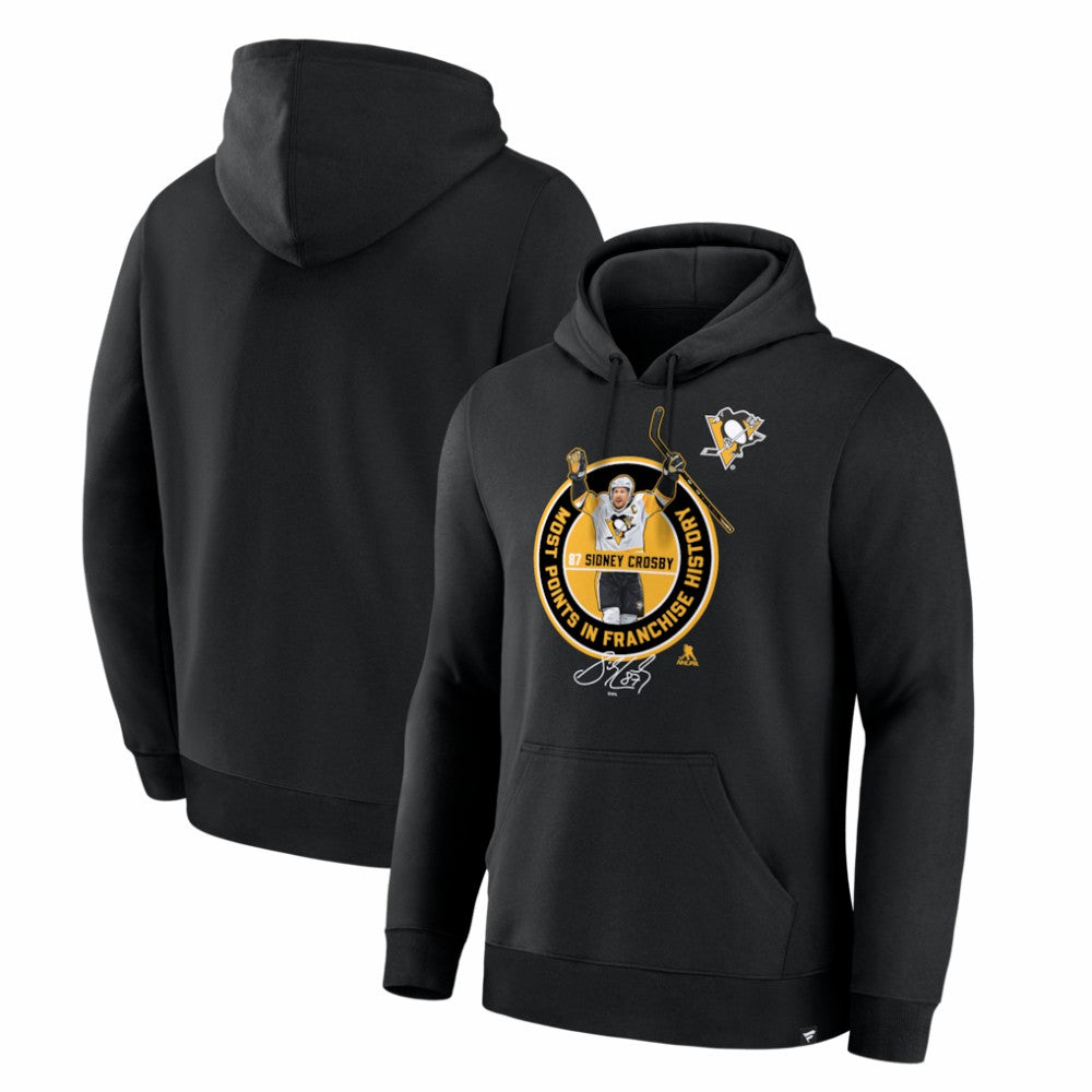 NHL Black Sidney Crosby Pittsburgh Penguins Most Points in Franchise History Hoodie