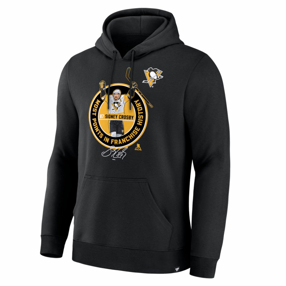 NHL Black Sidney Crosby Pittsburgh Penguins Most Points in Franchise History Hoodie