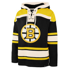 NHL Black Jeremy Swayman Boston Bruins '47 Player Name & Number Lacer Hoodie
