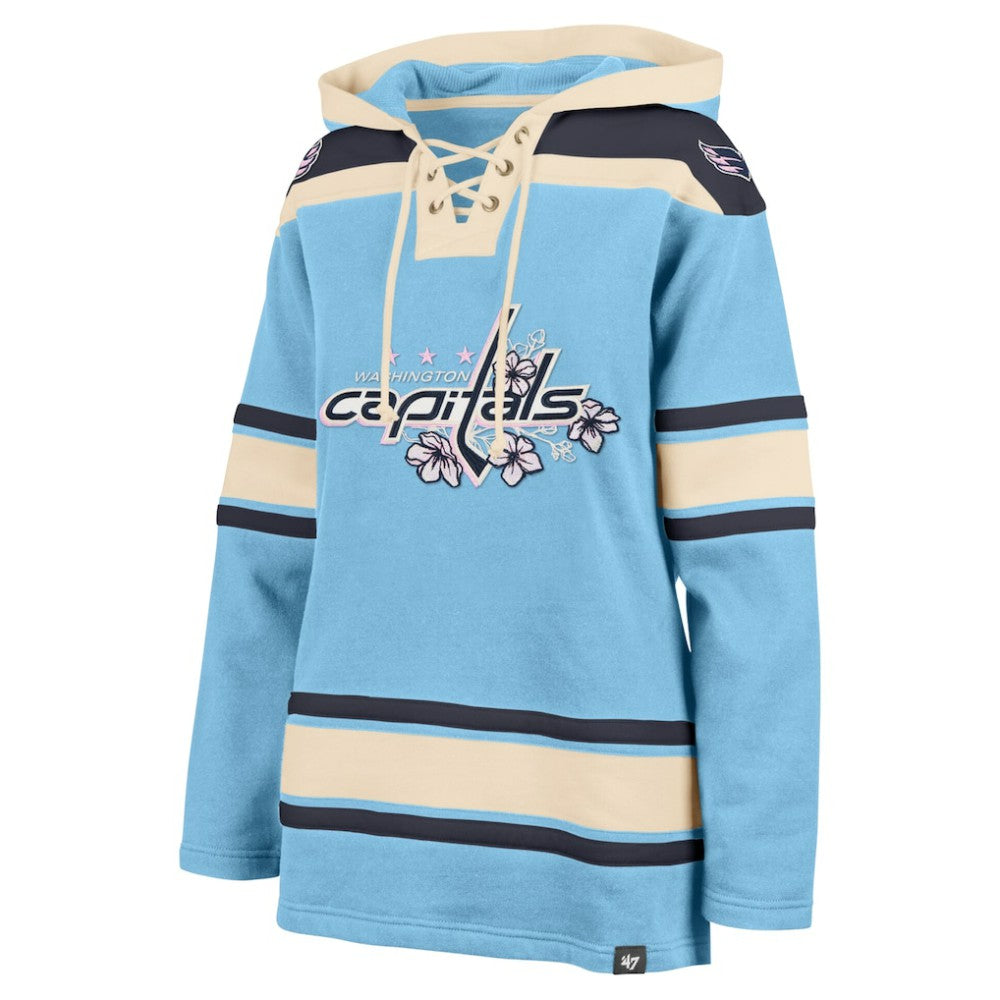 NHL Light Blue Washington Capitals '47 Women's Superior Lacer Pullover Hoodie