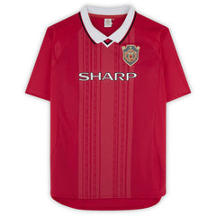 Teddy Sheringham Manchester United Autographed 1999 Red UEFA Champions League Home Jersey - Adidas Icons