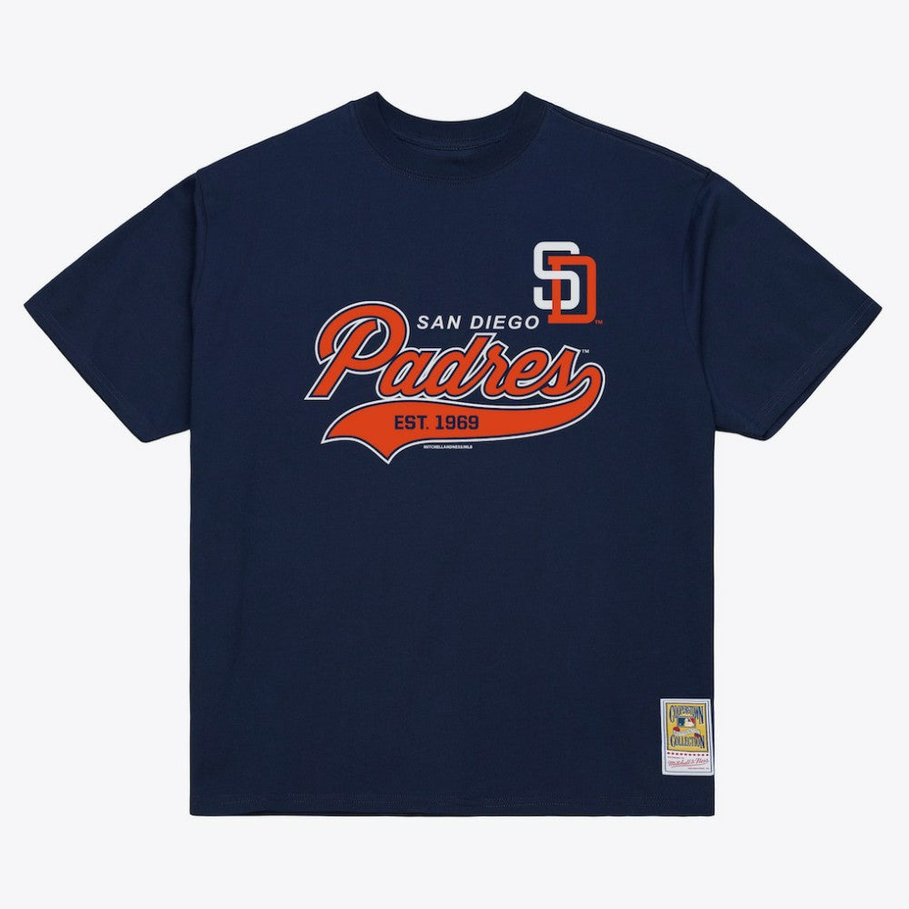 MLB San Diego Padres Mitchell & Ness Script Sweep Arch T-Shirt