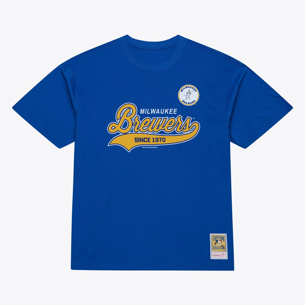 MLB Milwaukee Brewers Mitchell & Ness Script Sweep Arch T-Shirt